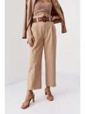 Wide trousers with an elastic band, Kamel 4946 - Online store - Boutique